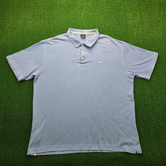 Nike Golf Polo Shirt Mens 3XL Blue Short Sleeve Vintage Y2K Dri Fit Casual - Picture 1 of 12